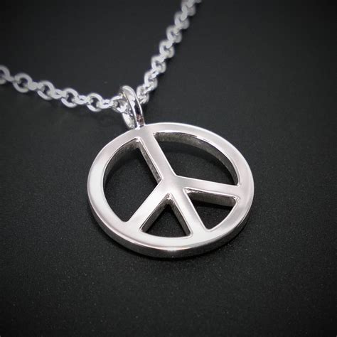 peace sign necklace silver|peace sign necklace cheap.